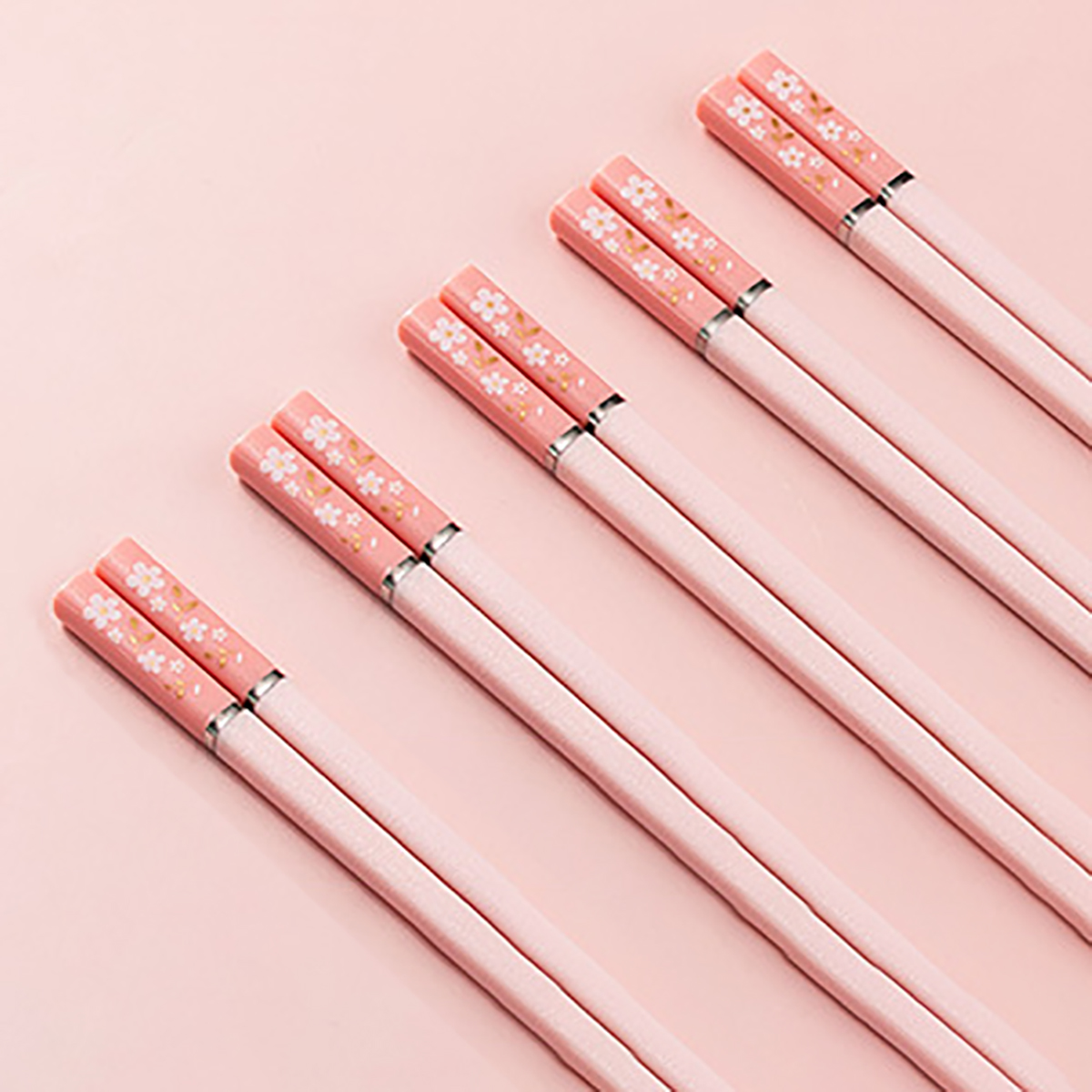 Kitchen Gadgets Green - 5Pairs Pink Green Non-slip Chopsticks Set