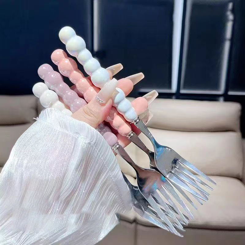 Kitchen Gadgets Pasta - Pearl Handle Fork For Dessert Household