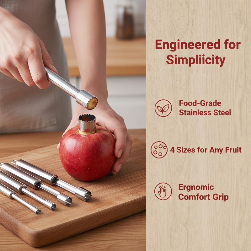 Kitchen Home Gadgets - 4pcs Fruit Core Remover Cutter Kitchen