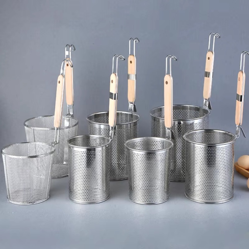 Kitchen Gadgets Pasta - Thickened Stainless Steel Funnel Wooden Handle
