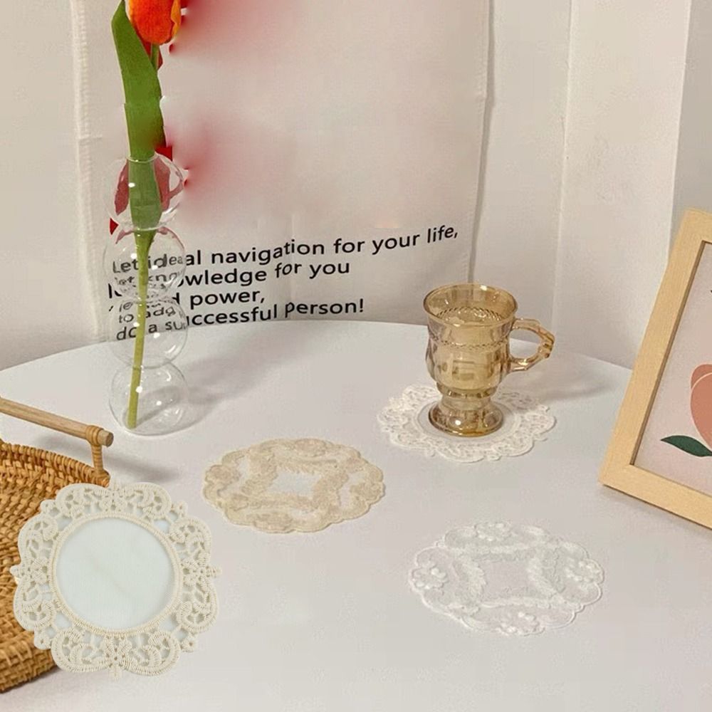 Korean Kitchen Gadgets - Napkin Lace Embroidered Coaster Party Wedding