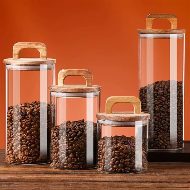 Korean Kitchen Gadgets - Clear Glass Jar with Bamboo Lid