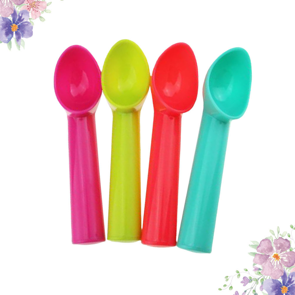 Kitchen Home Gadgets - 4Pcs Ice Cream Scoops Ergonomic Plastic