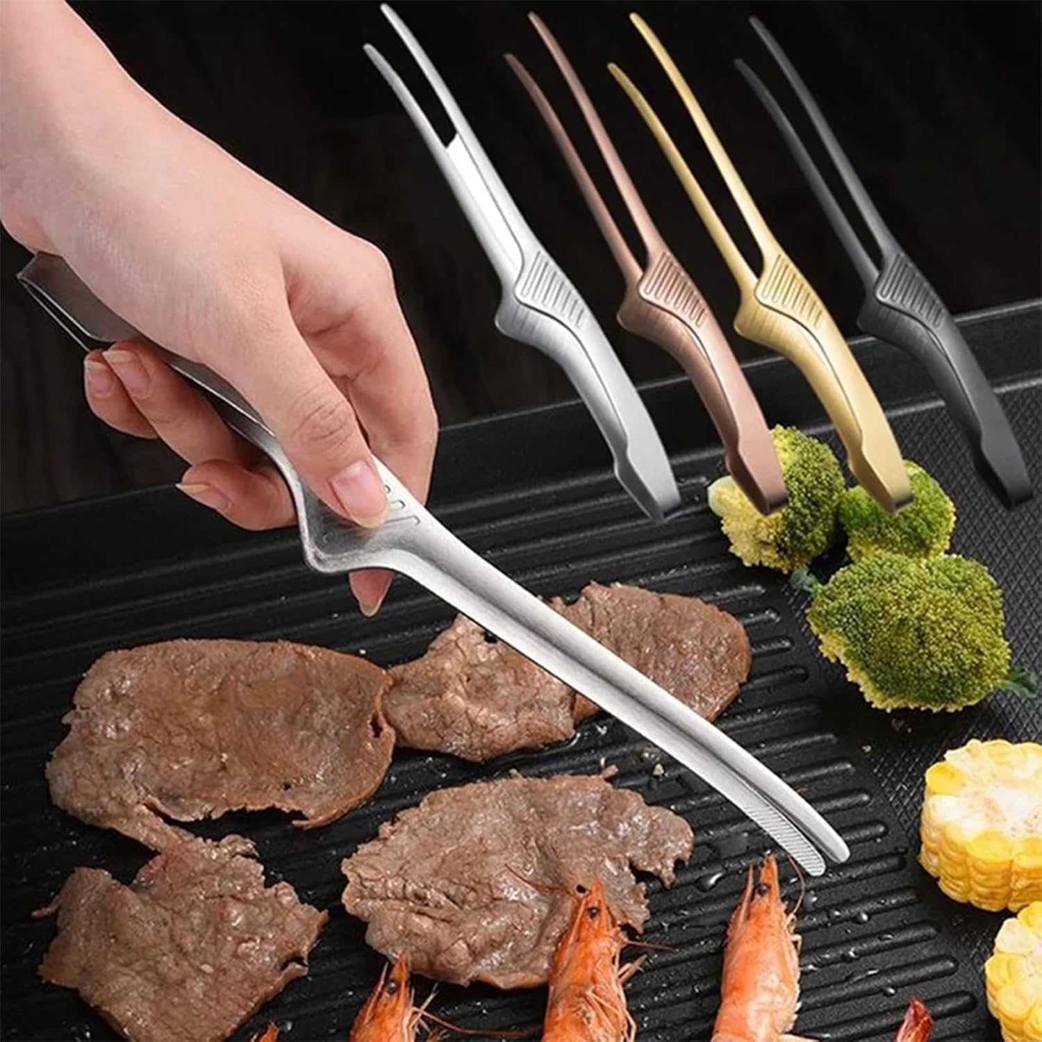 Korean Kitchen Gadgets - 1/2/5Pcs Stainless Steel Food Tongs Korean