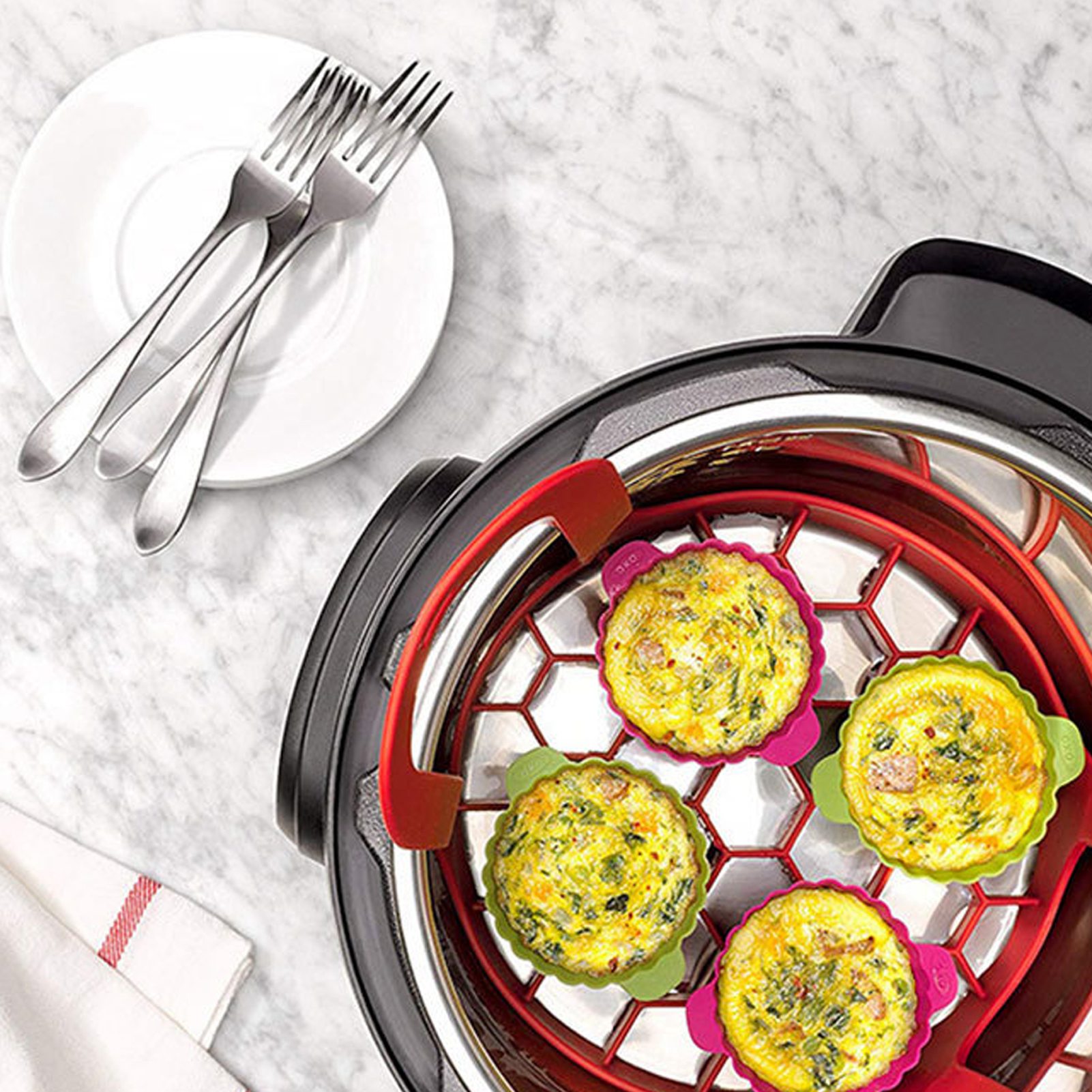4pcs Set Silicone Kitchen Tool - Silicone Steamer Basket ulasan dan harga