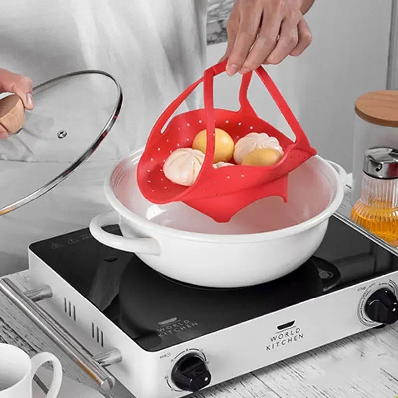 Steamer Basket with Silicone E - Silicone Steamer Basket ulasan dan harga