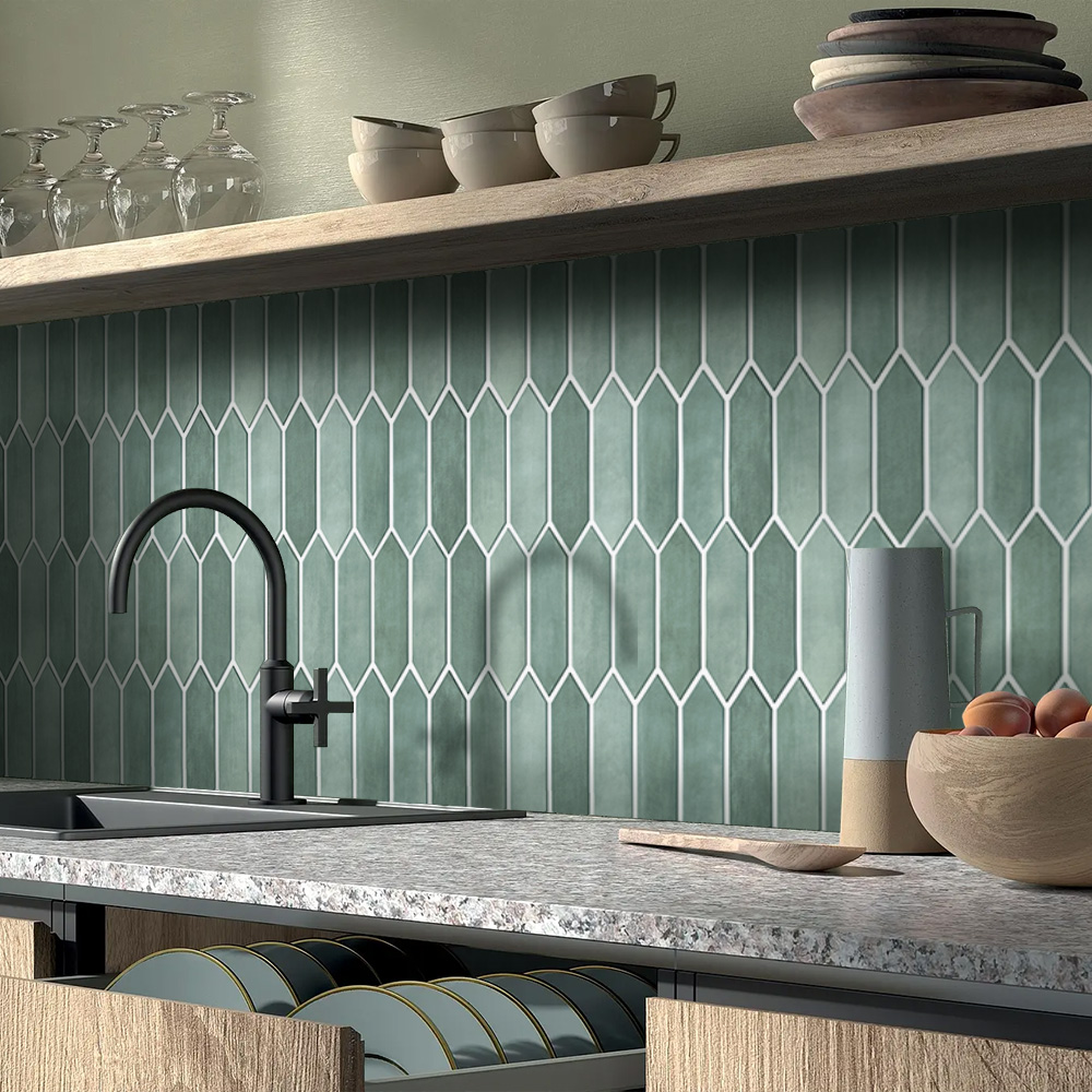 1/10pcs 3D Tile Sticker, Self- - Kitchen Gadgets Green ulasan dan harga