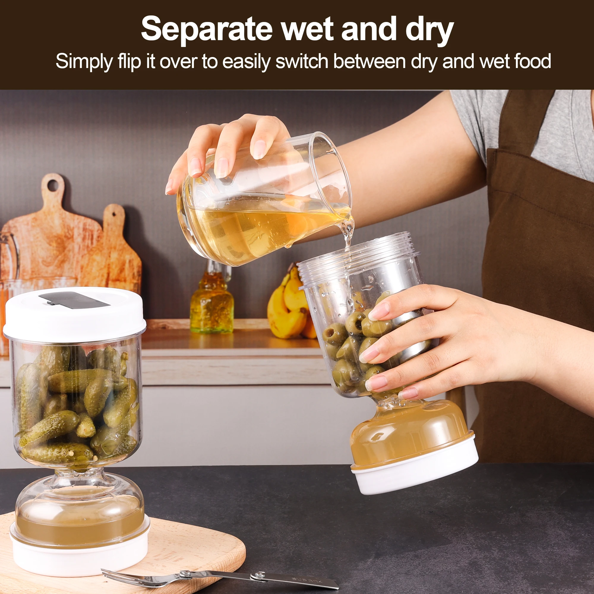 Pickles Jar With Forks Dry and - Korean Kitchen Gadgets ulasan dan harga