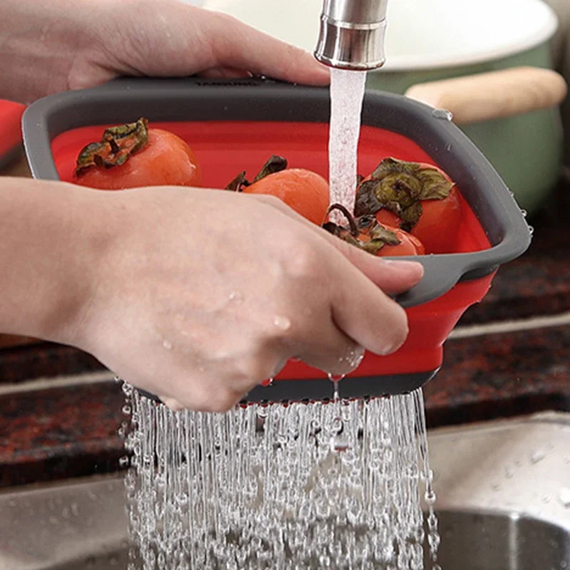 NEW Foldable Vegetable Washing - Silicone Steamer Basket ulasan dan harga