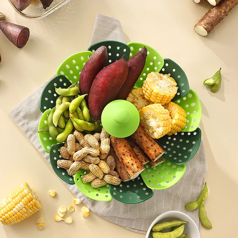Folding Food Steamer Vegetable - Silicone Steamer Basket ulasan dan harga